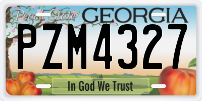 GA license plate PZM4327