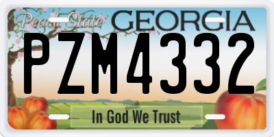 GA license plate PZM4332