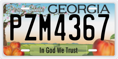 GA license plate PZM4367