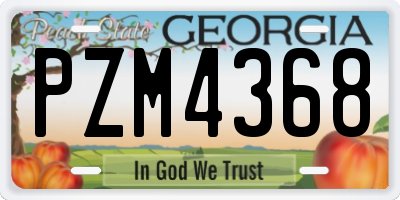 GA license plate PZM4368
