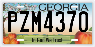 GA license plate PZM4370