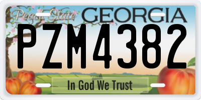GA license plate PZM4382