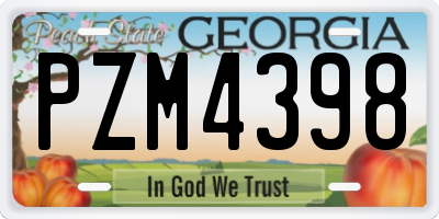 GA license plate PZM4398
