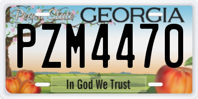 GA license plate PZM4470