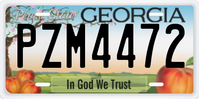 GA license plate PZM4472