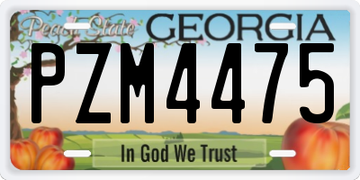 GA license plate PZM4475