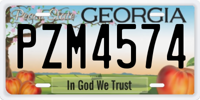 GA license plate PZM4574
