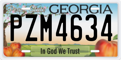 GA license plate PZM4634