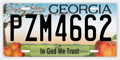 GA license plate PZM4662