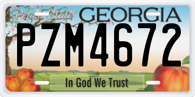 GA license plate PZM4672