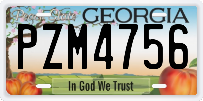 GA license plate PZM4756