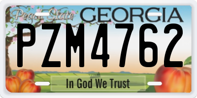 GA license plate PZM4762