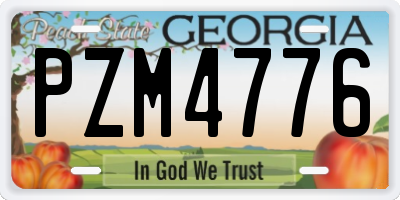 GA license plate PZM4776