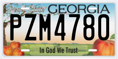 GA license plate PZM4780