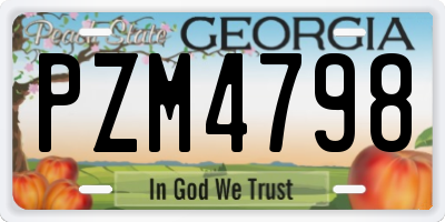 GA license plate PZM4798