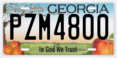 GA license plate PZM4800