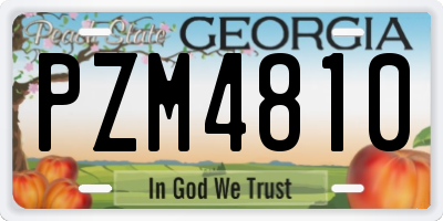 GA license plate PZM4810