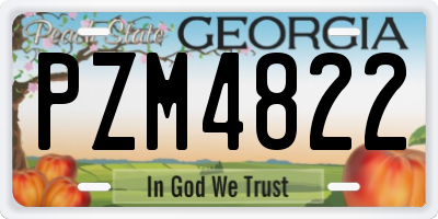 GA license plate PZM4822