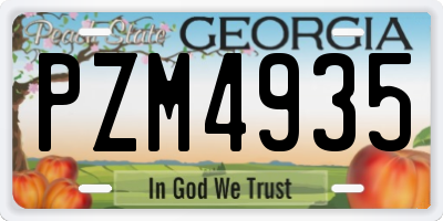 GA license plate PZM4935