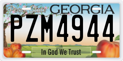 GA license plate PZM4944