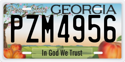 GA license plate PZM4956