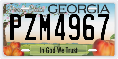 GA license plate PZM4967