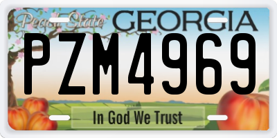 GA license plate PZM4969