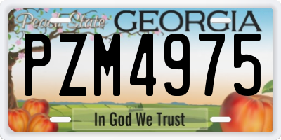 GA license plate PZM4975