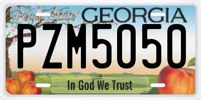GA license plate PZM5050
