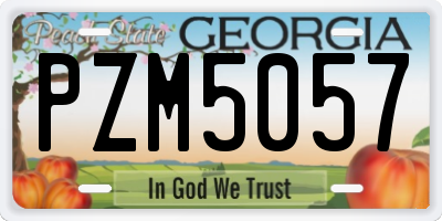 GA license plate PZM5057