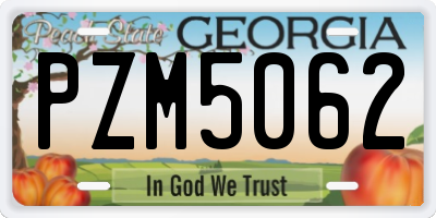 GA license plate PZM5062