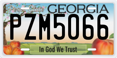 GA license plate PZM5066
