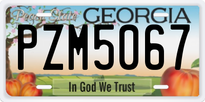GA license plate PZM5067
