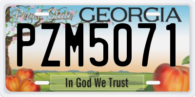 GA license plate PZM5071