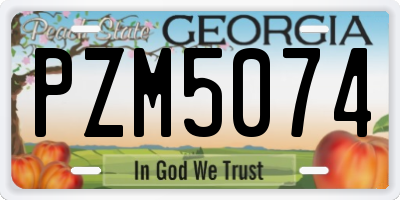 GA license plate PZM5074