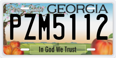 GA license plate PZM5112