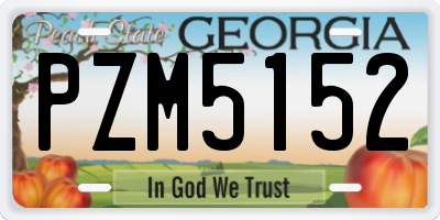 GA license plate PZM5152