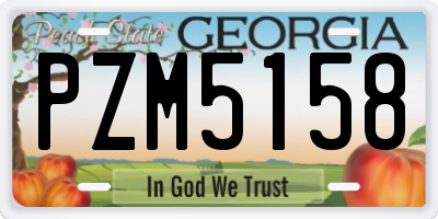 GA license plate PZM5158
