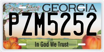 GA license plate PZM5252