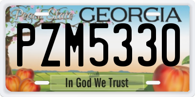 GA license plate PZM5330