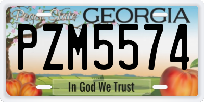 GA license plate PZM5574