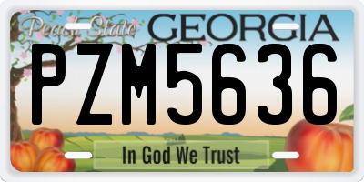 GA license plate PZM5636