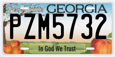 GA license plate PZM5732