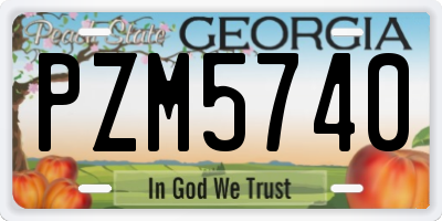 GA license plate PZM5740