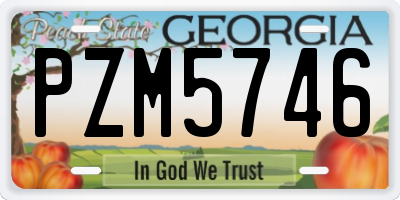 GA license plate PZM5746