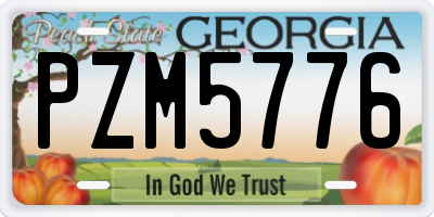 GA license plate PZM5776