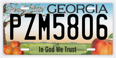 GA license plate PZM5806