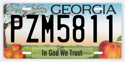 GA license plate PZM5811