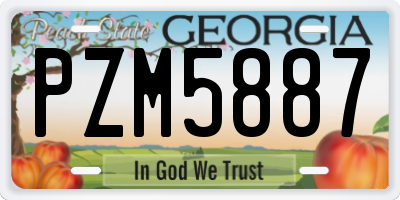 GA license plate PZM5887