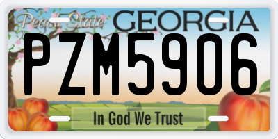 GA license plate PZM5906